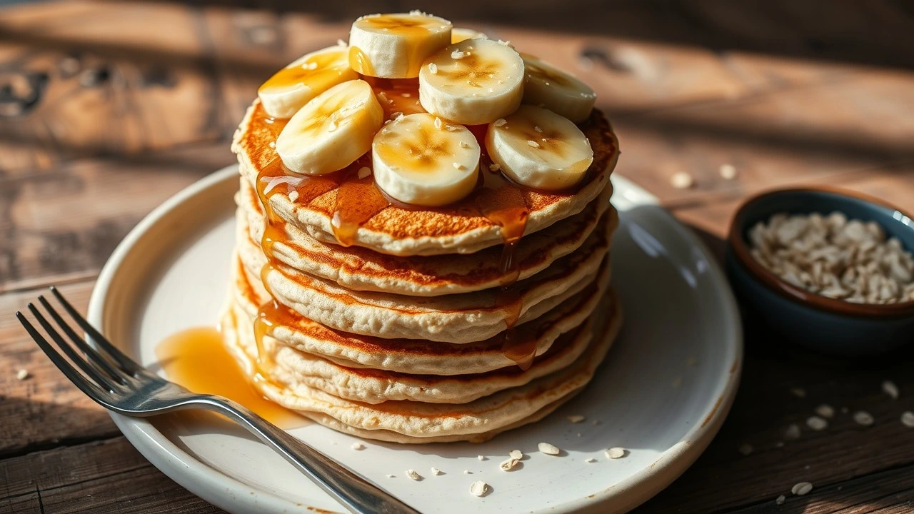 banana oat pancakes vegan